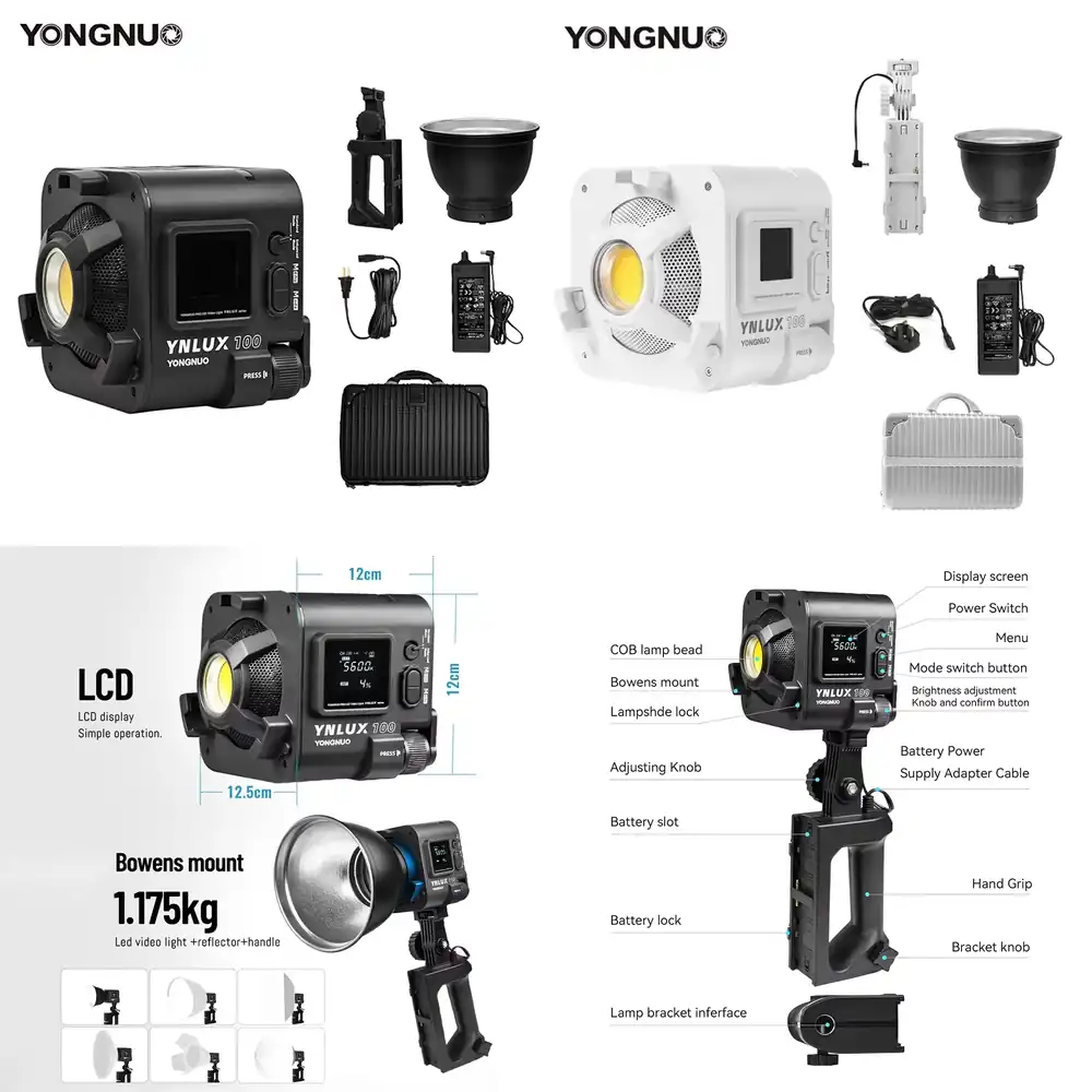 Lighting In Photography Studio - YONGNUO YNLUX100 100W 3200K-5600K Compacte Handheld