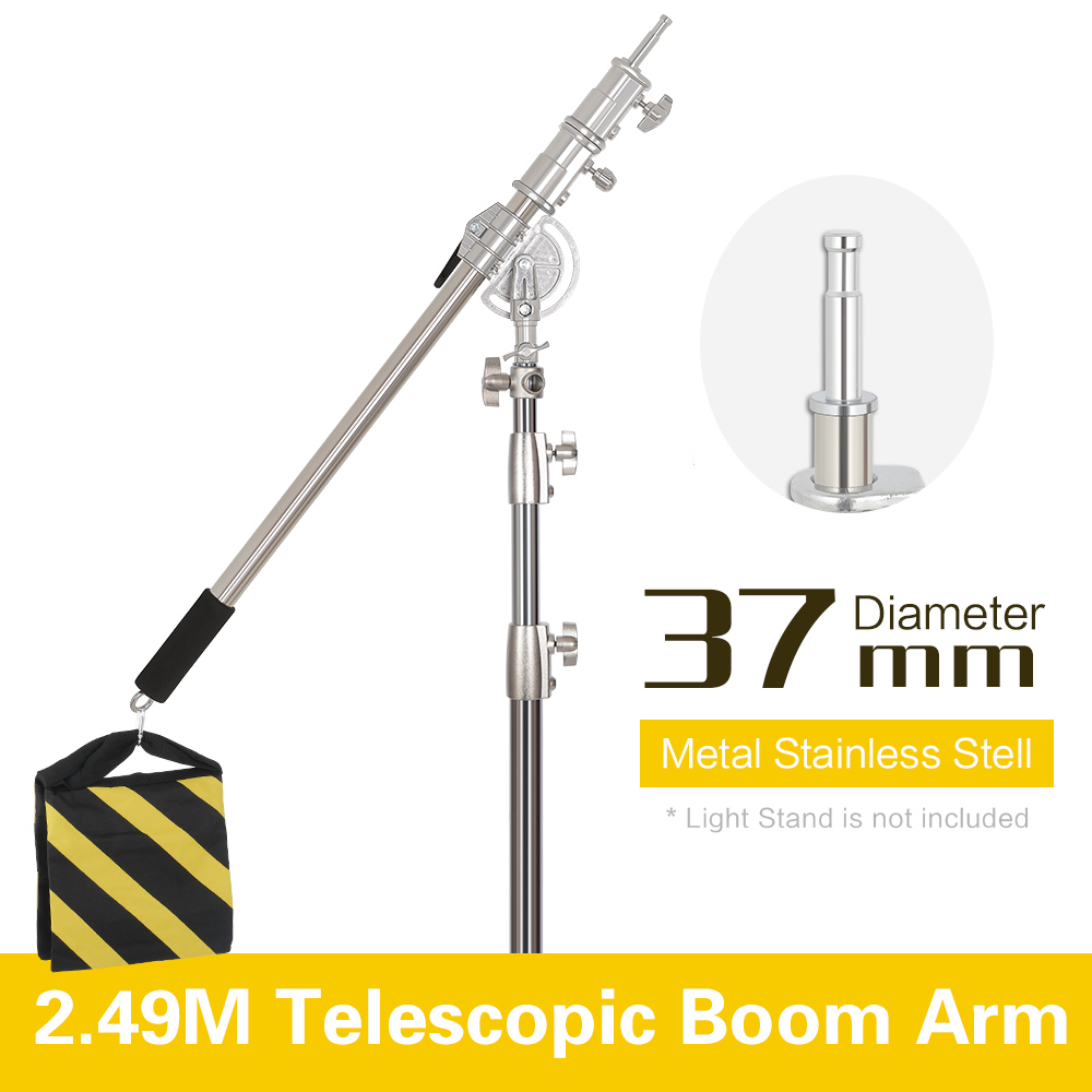 Photography Lighting Bag - 2,49 m lengte kruisarm roestvrijstalen kit