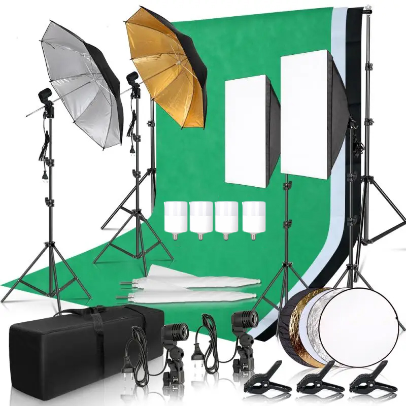 Photography Lighting And Backdrop Kits - Fotografie Verlichtingsset Paraplu Foto Achtergrond Photobooth