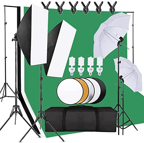 Photography Lighting And Backdrop Kits - Kosteneffectieve fotostudio-uitrustingsset inclusief achtergrondstandaard, reflector, fotografierverlichtingsset