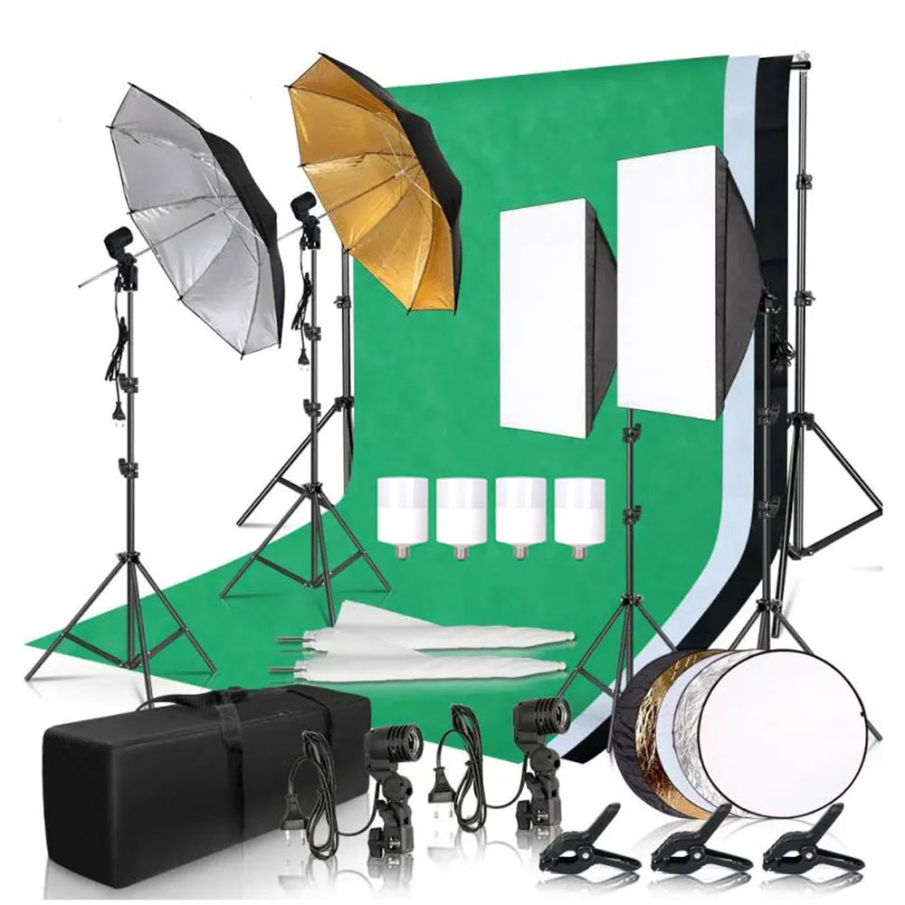 Photography Lighting And Backdrop Kits - Fotografie Fotostudio Softbox Verlichtingsset Met 2.6x3M