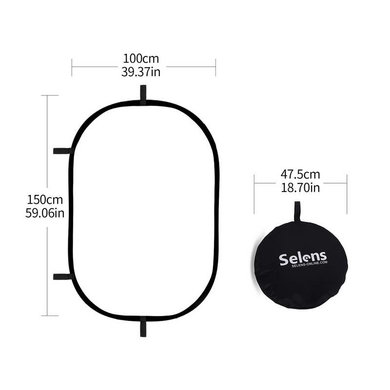 Photography Lighting Bag - 100X150CM Opvouwbare Ovale Reflector Zachte Licht