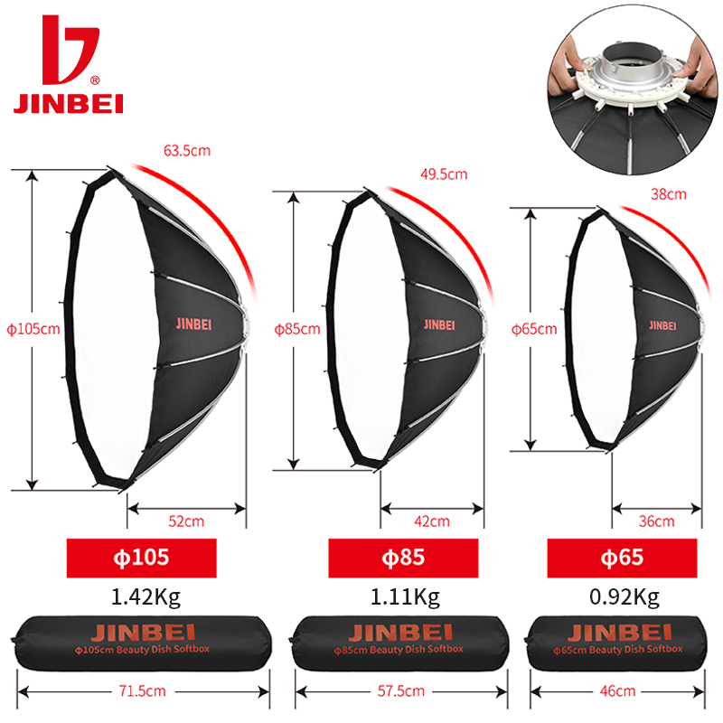 JINBEI 65 Quick Open Parabolis - Photography Lighting Bag recensie en prijs
