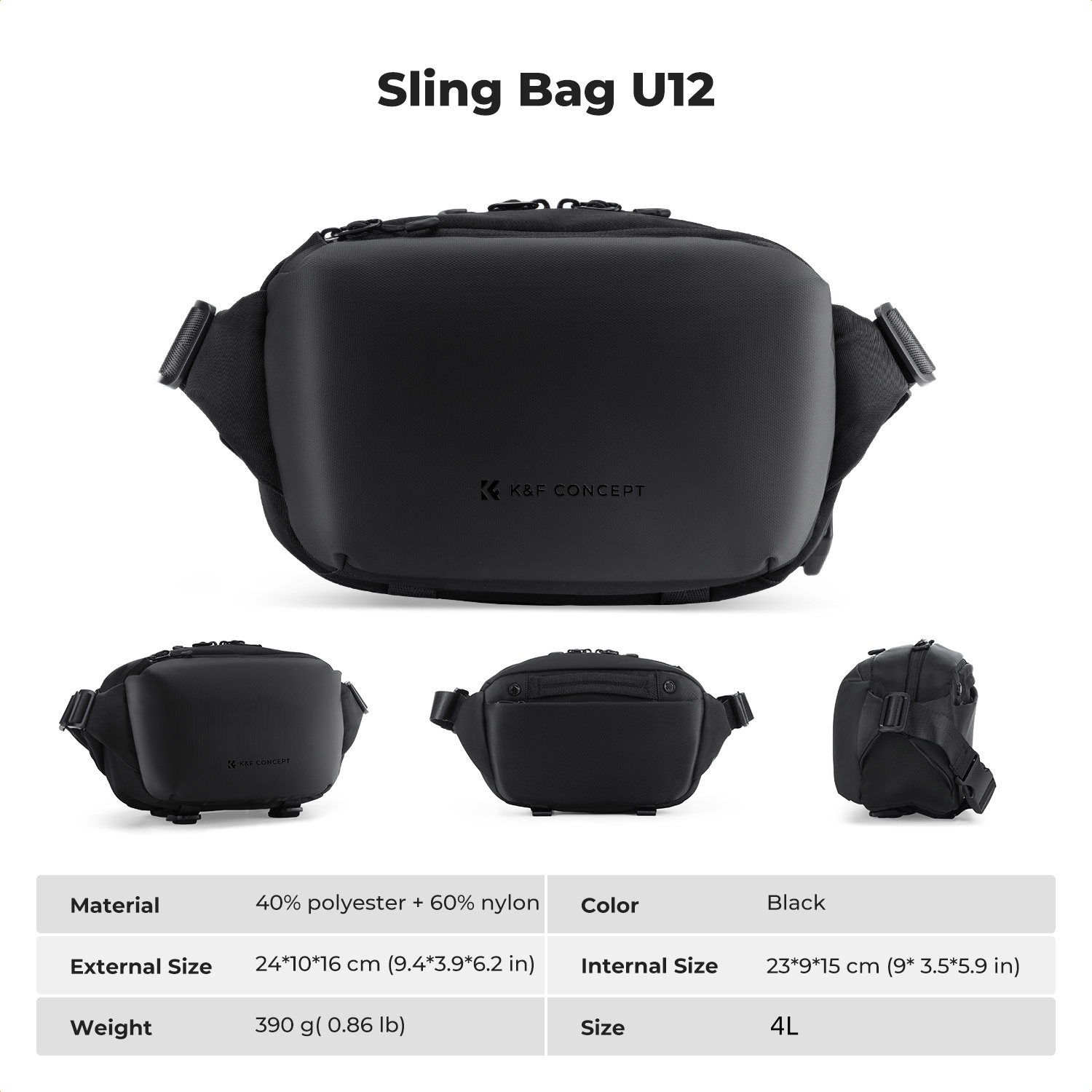 K&F CONCEPT 4L Camera Sling Ba - Photography Lighting Bag recensie en prijs