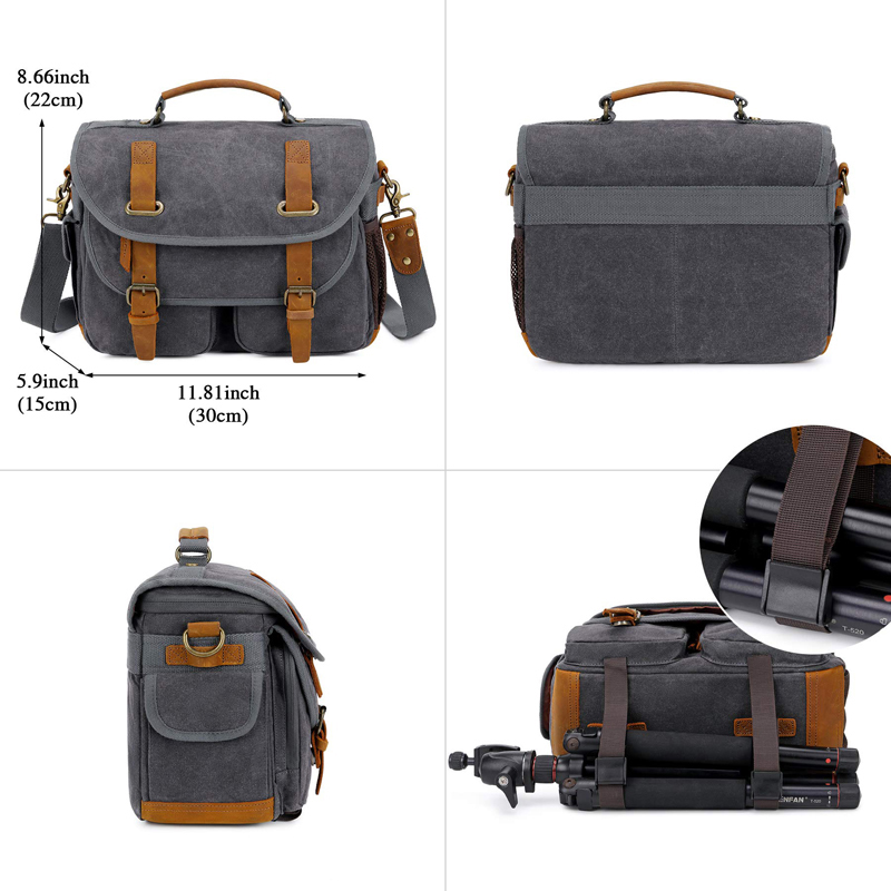 Canvas lederen cameratas schou - Photography Lighting Weight Bags recensie en prijs