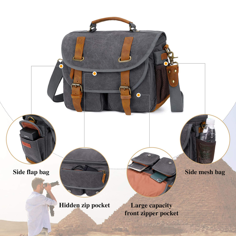Canvas lederen cameratas schou - Photography Lighting Weight Bags recensie en prijs